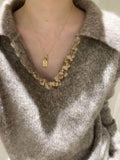 Gold-Plated Iris Flower Pendant Necklace [M0121IHC]