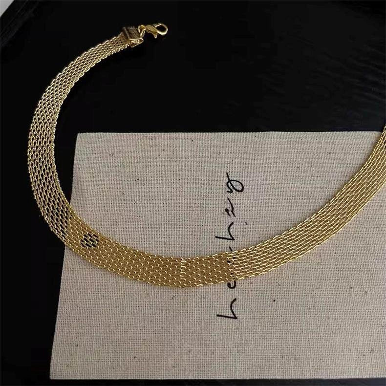 Gold Tone Chunky Chain Choker [1356D6PU]