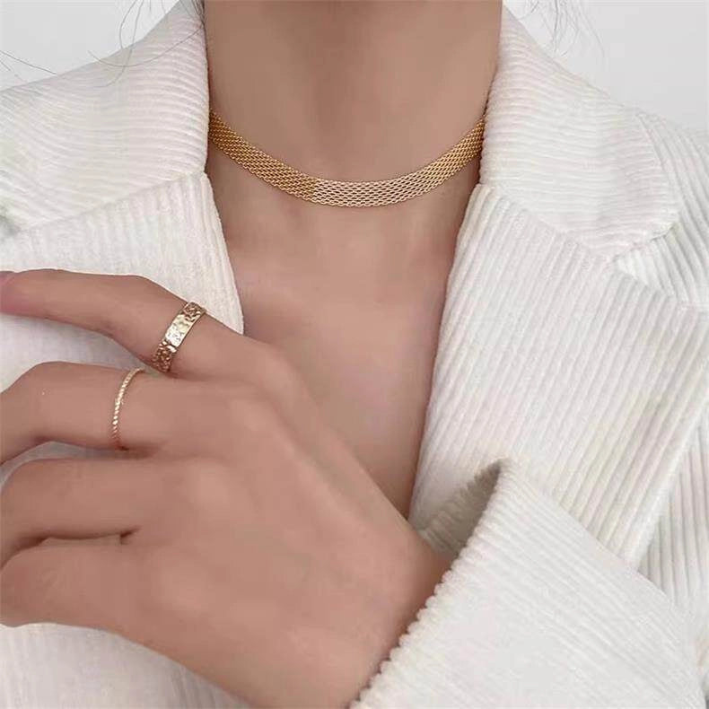 Gold Tone Chunky Chain Choker [ZGPTBTWY]