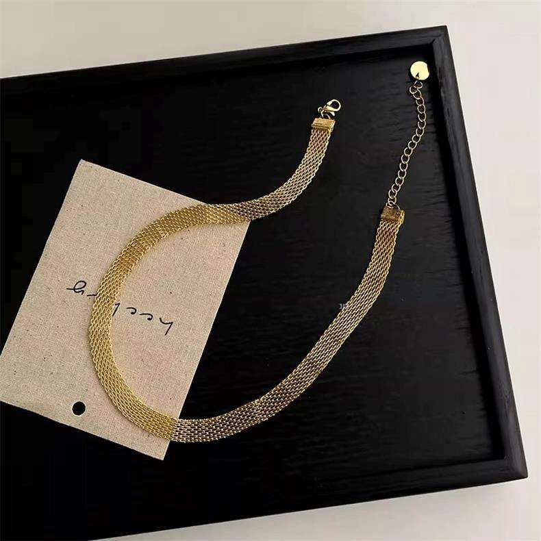 Gold Tone Chunky Chain Choker [JUIDIWQL]
