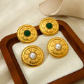 Gracelynne Vintage Pearl Button Earrings [UJBA1HQW]