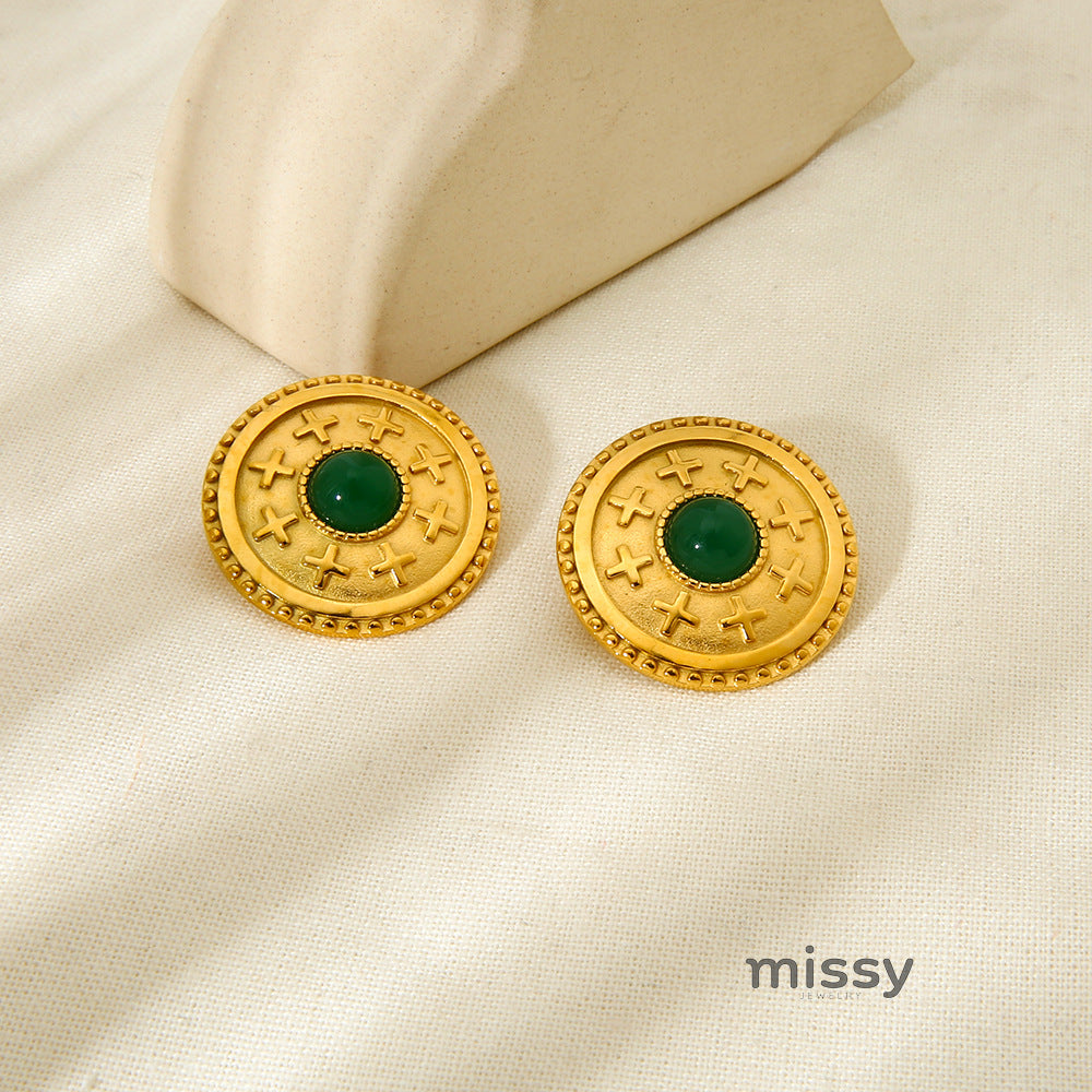 Gracelynne Vintage Pearl Button Earrings [XC7VSTZS]