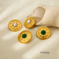 Gracelynne Vintage Pearl Button Earrings [C4ES749U]