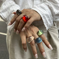 Gradient Resin Wide Band Ring [MZXNFV8L]