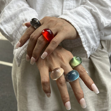Gradient Resin Wide Band Ring [MZXNFV8L]