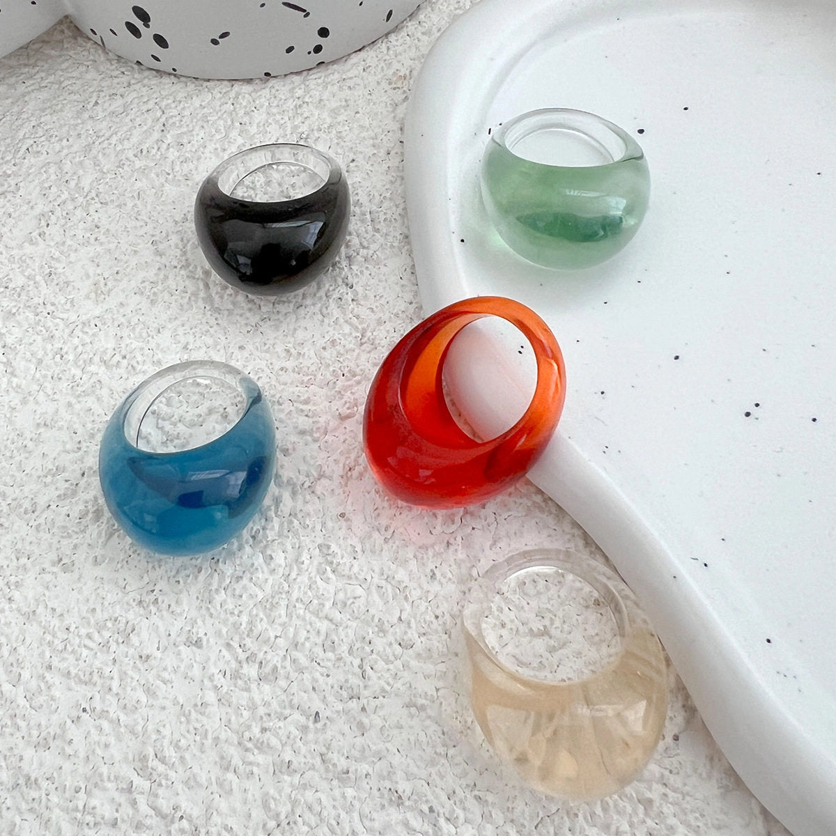 Gradient Resin Wide Band Ring [X1QX6OG1]