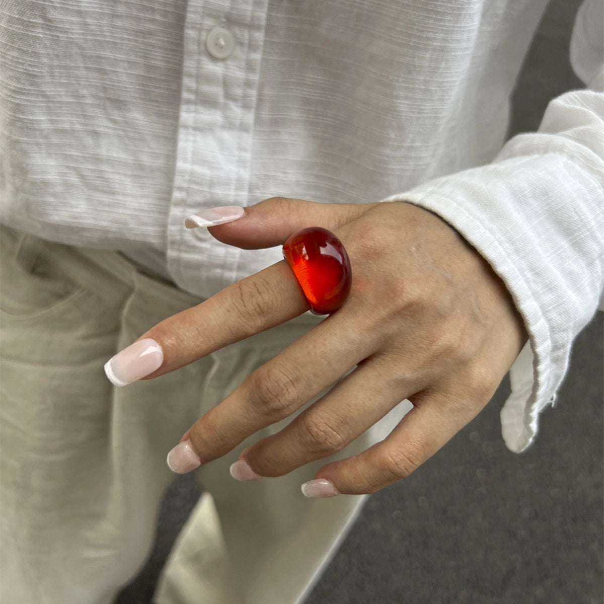 Gradient Resin Wide Band Ring [L5UNGWF8]