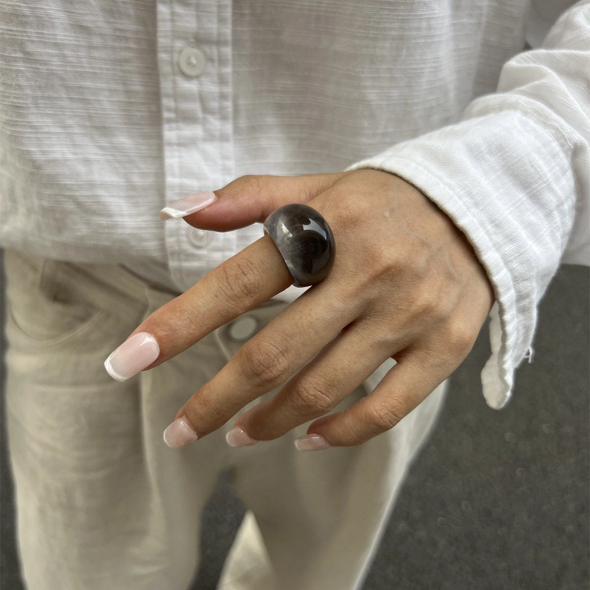 Gradient Resin Wide Band Ring [7LJ7JM3U]