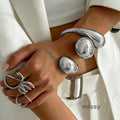Gray Sculptural Teardrop Cuff [T7MUJGFS]