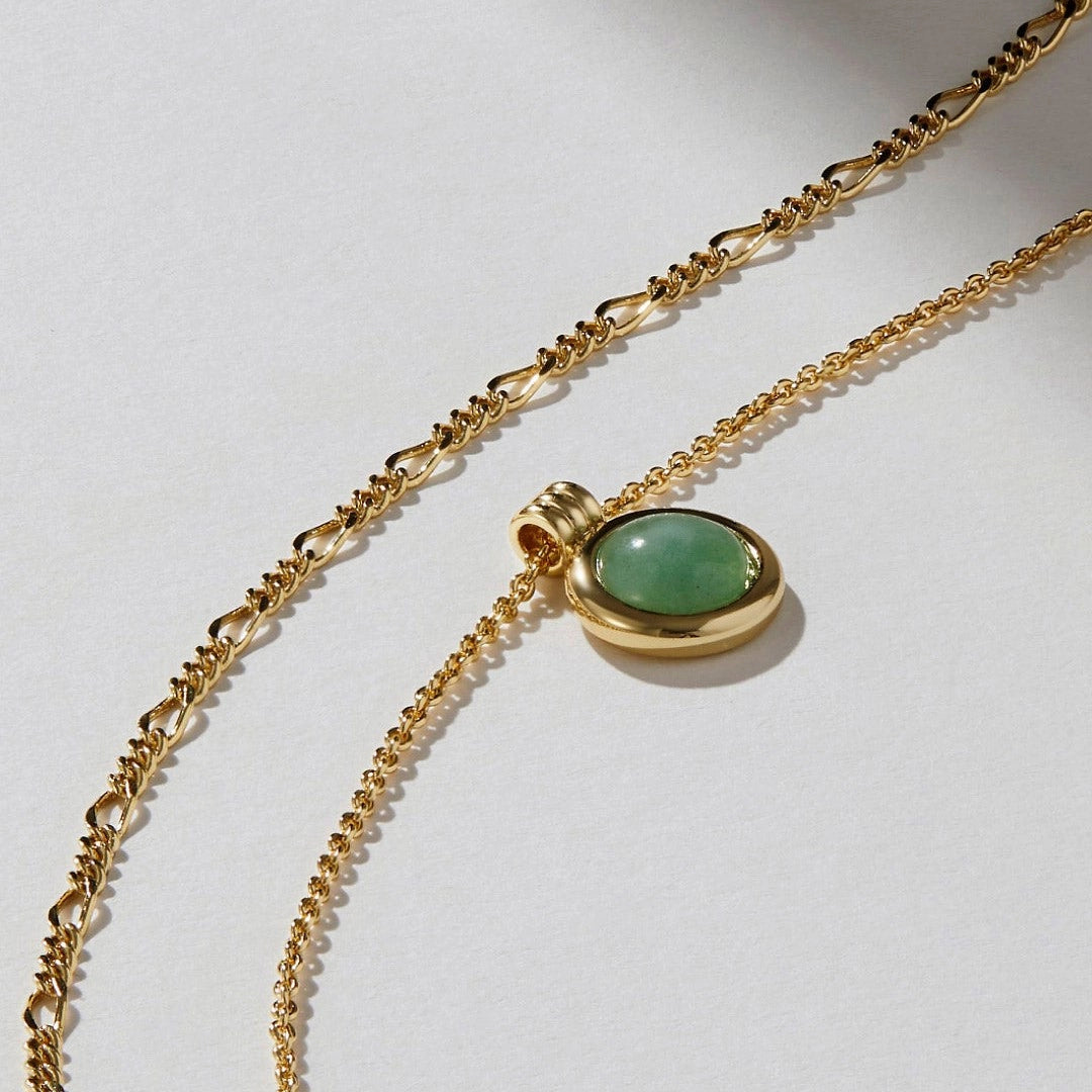 Green Aventurine Natural Stone Necklace [XJMX84OV]