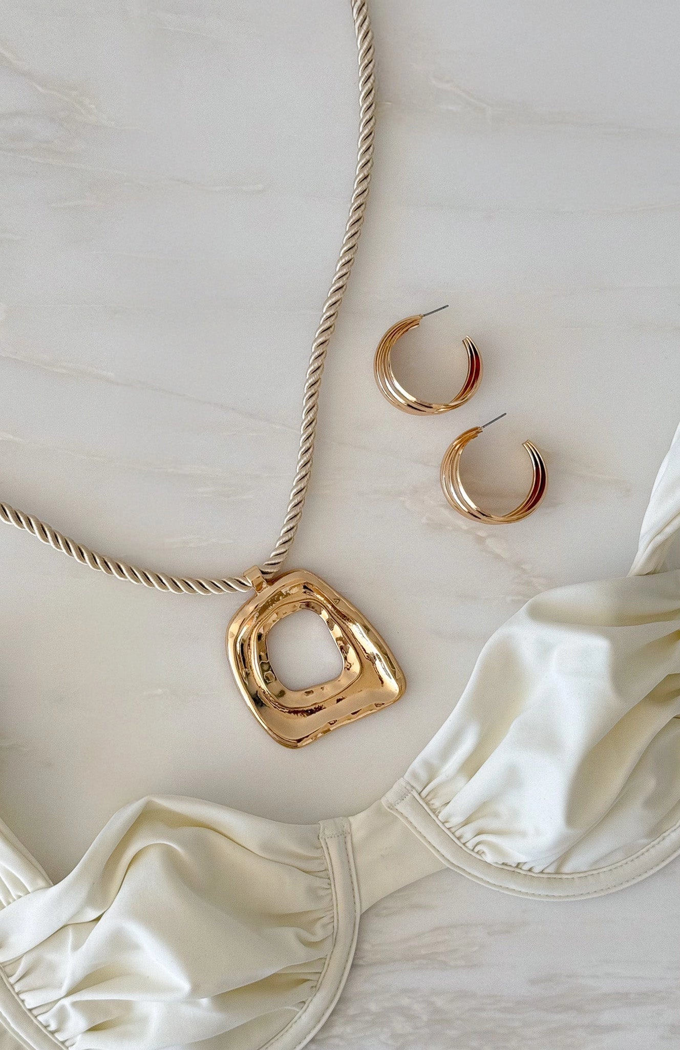 Missy Jewelry Gretta Organic Gold Necklace