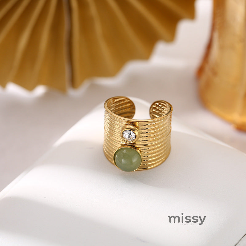 Hadlie Natural Stone Open Ring [0OAWHVUV]