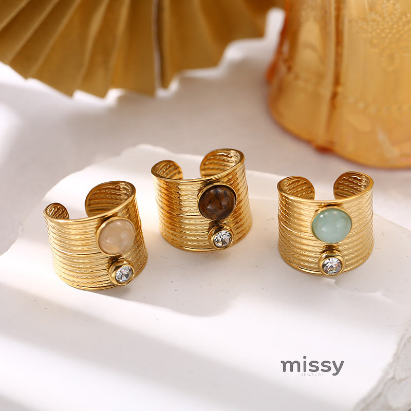 Hadlie Natural Stone Open Ring [95F5D2ON]