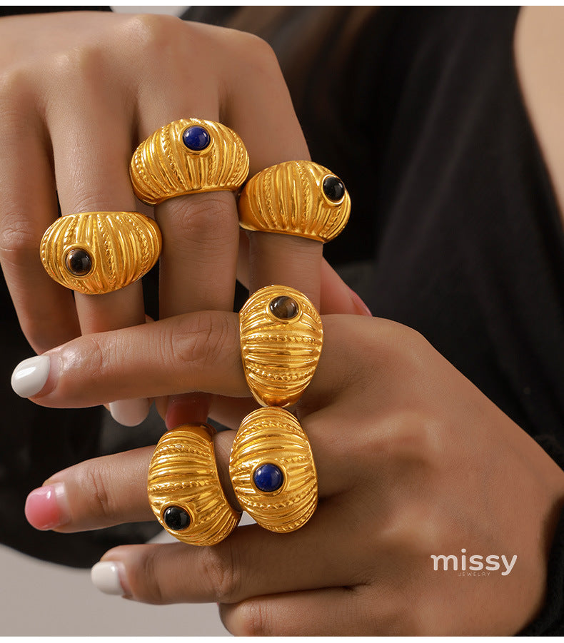 Hallee Geometric Inlay Ring [XUSJL407]