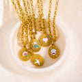 Hand-Painted Floral Pendant Necklace [KOJCLWV8]