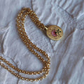 Hand-Painted Floral Pendant Necklace [0VS24STN]