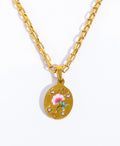 Hand-Painted Floral Pendant Necklace [UAET6PDZ]