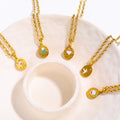 Hand-Painted Floral Pendant Necklace [BR4YHN7D]