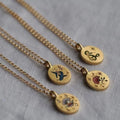 Hand-Painted Floral Pendant Necklace [Z03G6PEU]