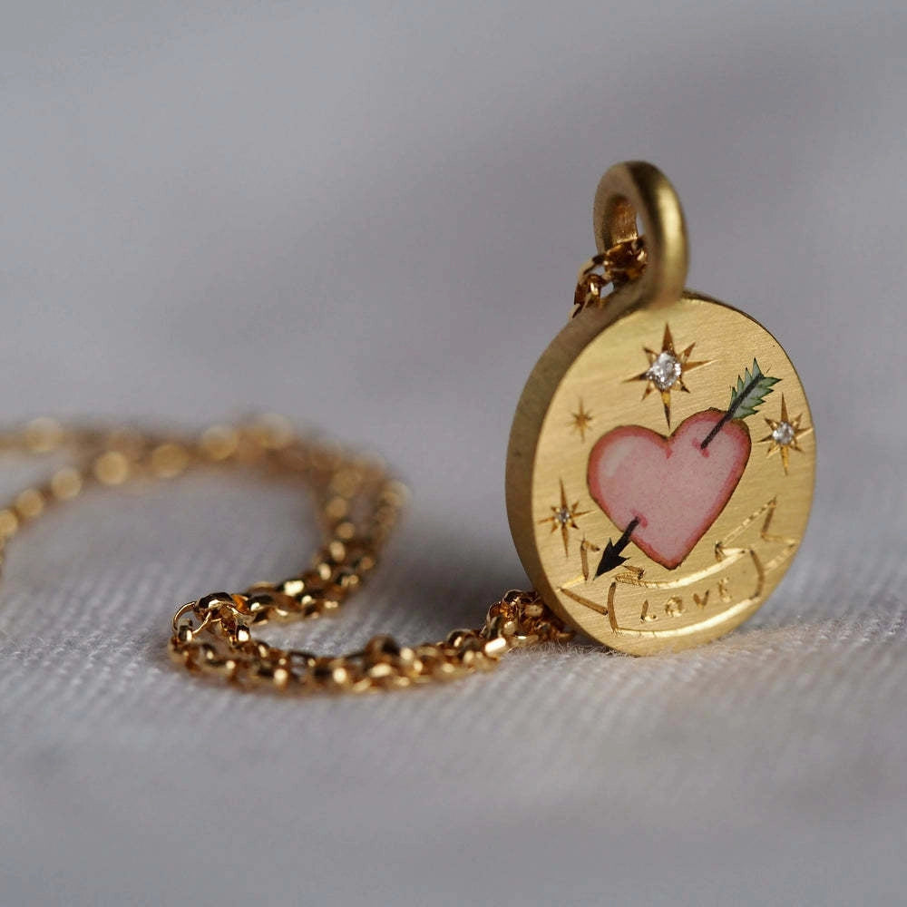 Hand-Painted Floral Pendant Necklace [4GQD8M6X]
