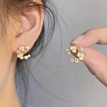 Harlan Camellia Pearl Earrings [1LVAU1FS]