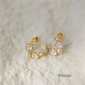 Harlan Camellia Pearl Earrings [YR5605R2]
