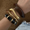 Harmonii Enamel Cuff Bracelet [LO51U3J4]