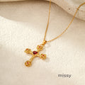 Haylie Diamond Rose Cross Necklace [7UH7COY8]