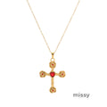 Haylie Diamond Rose Cross Necklace [0K5B4HIS]