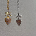 Heart Bow Locket Necklace [KZJCMRU0]