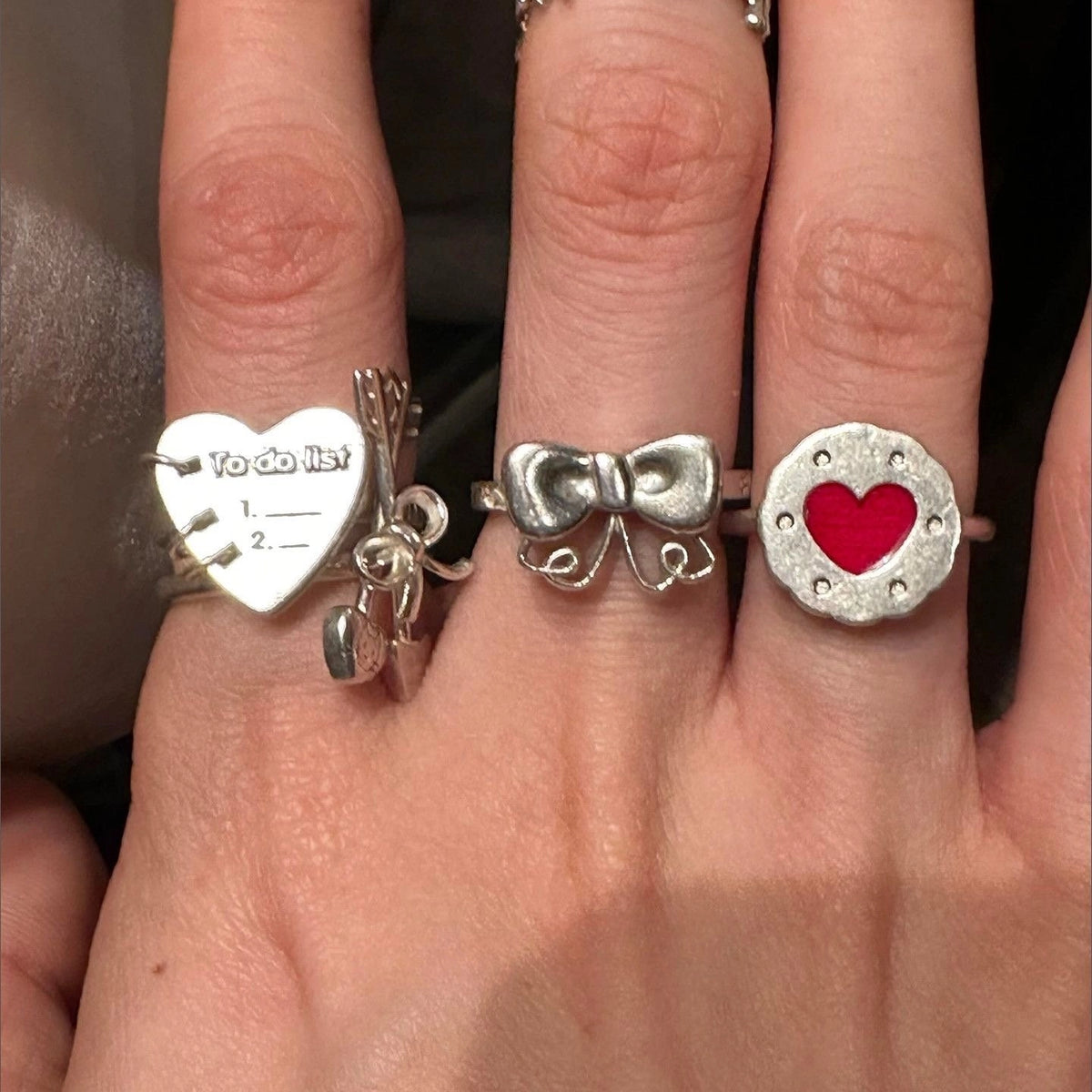 Heart Bow Open Ring [519A1M74]