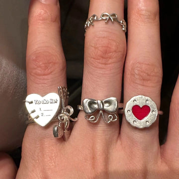 Heart Bow Open Ring [9BNHUH8O]