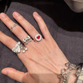 Heart Bow Open Ring [604BP0YM]