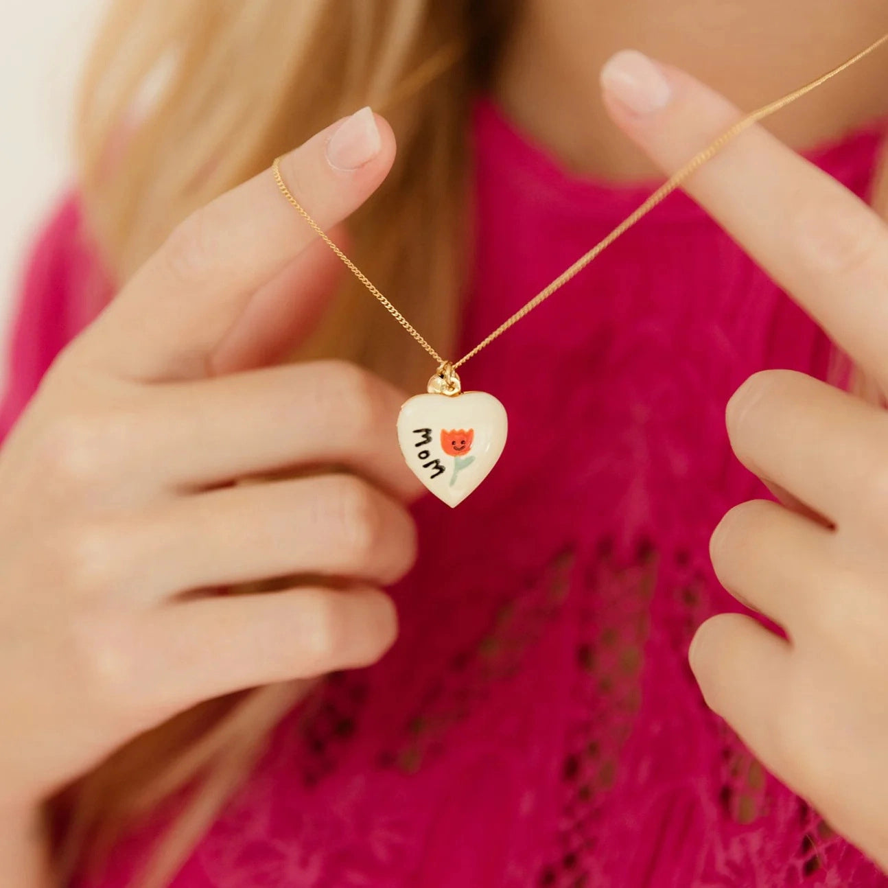 Heart Locket Pendant Necklace [XHF5WLX0]