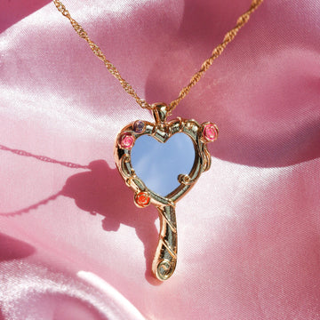 Heart Magic Mirror Pendant Necklace [RJT69873]