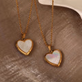 Heart Shell Locket Pendant Necklace [M46ITOXC]
