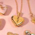Heart Shell Locket Pendant Necklace [BD3RGJCQ]