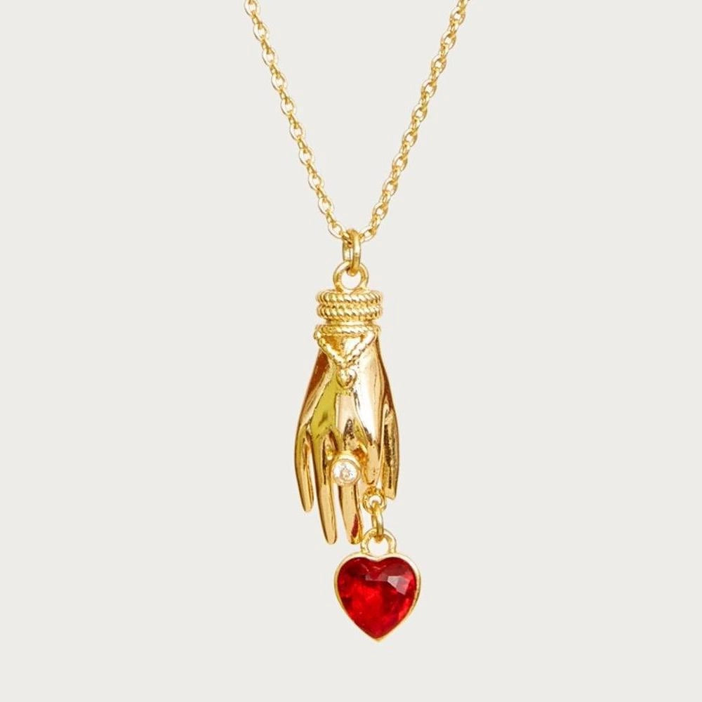 Heart Zircon Pendant Necklace [QNG2Z03R]