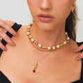 Heart Zircon Pendant Necklace [853LV6DC]