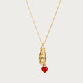 Heart Zircon Pendant Necklace [I2BKGDL8]