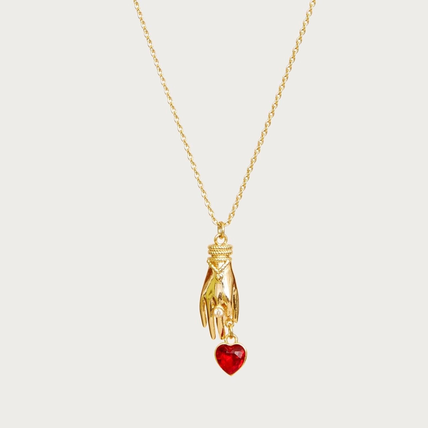 Heart Zircon Pendant Necklace [I2BKGDL8]