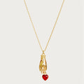 Heart Zircon Pendant Necklace [CADR2R0T]