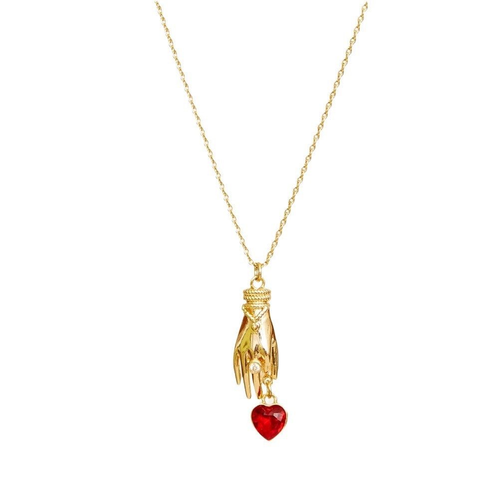 Heart Zircon Pendant Necklace [3WWD93SB]