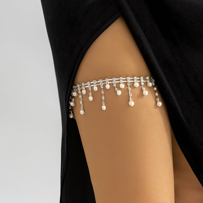 Helena Pearl Tassel Thigh Chain