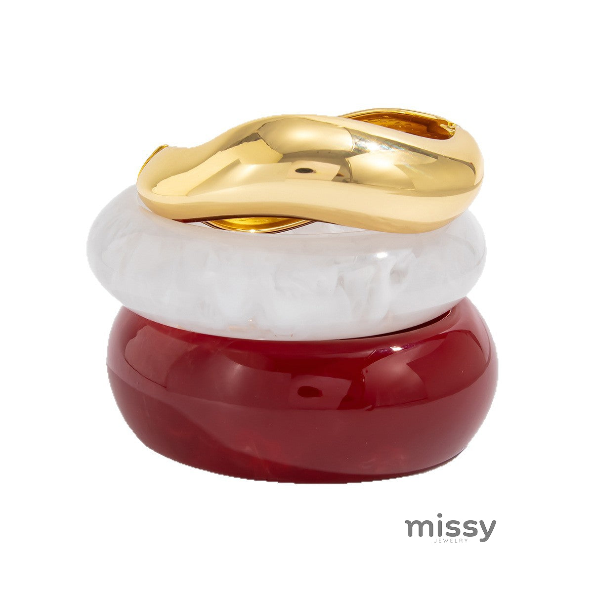 Helene Asymmetric Glossy Resin Bracelet [YQO9FMFG]