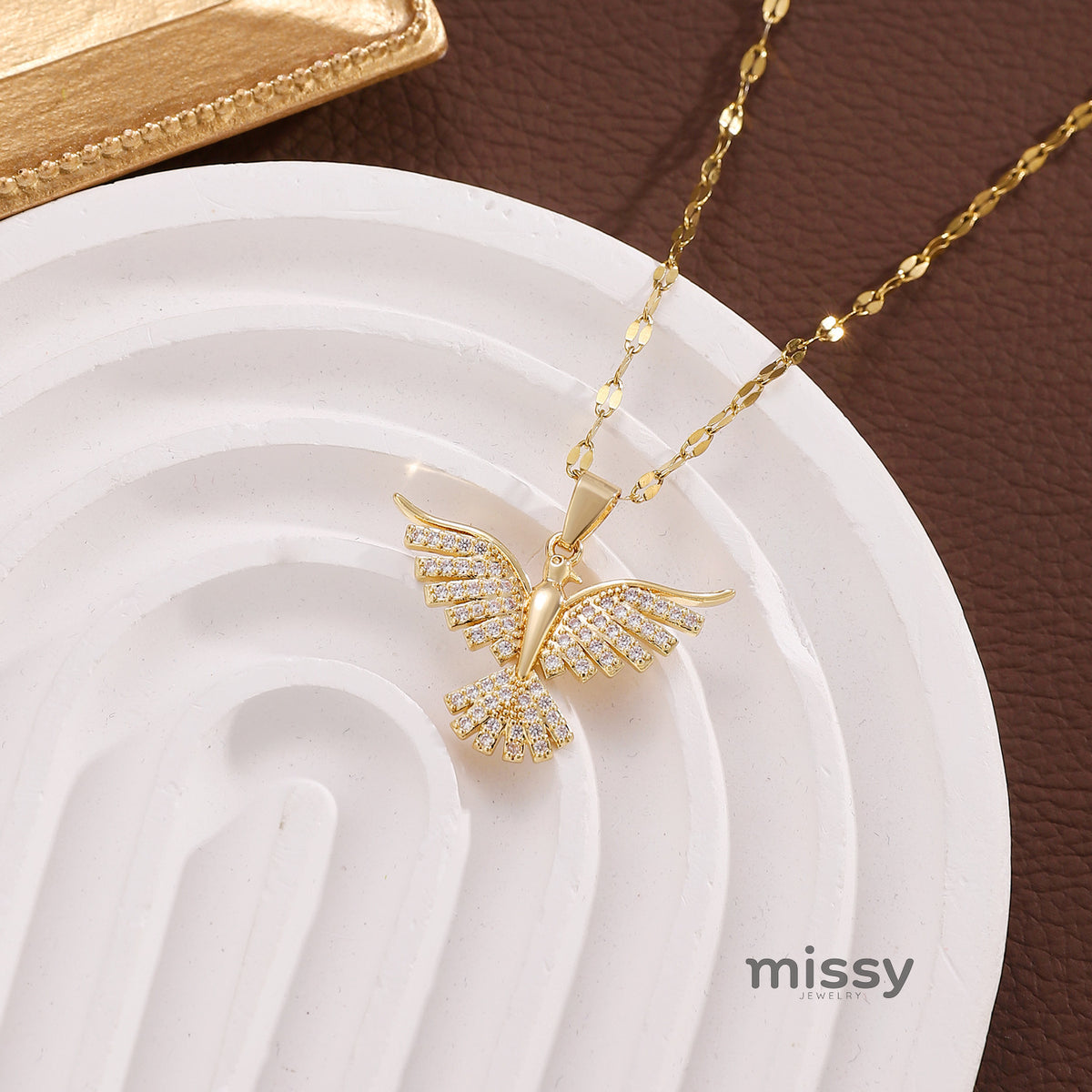 Hera Sparkling Phoenix Necklace [JVF17PUH]