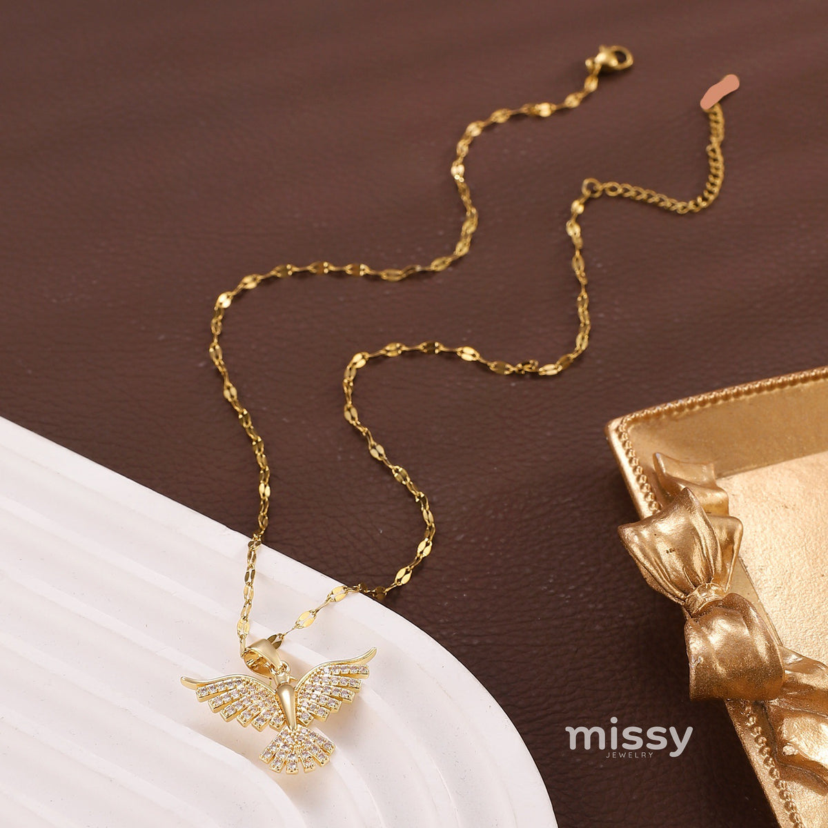 Hera Sparkling Phoenix Necklace [TY49XZ65]
