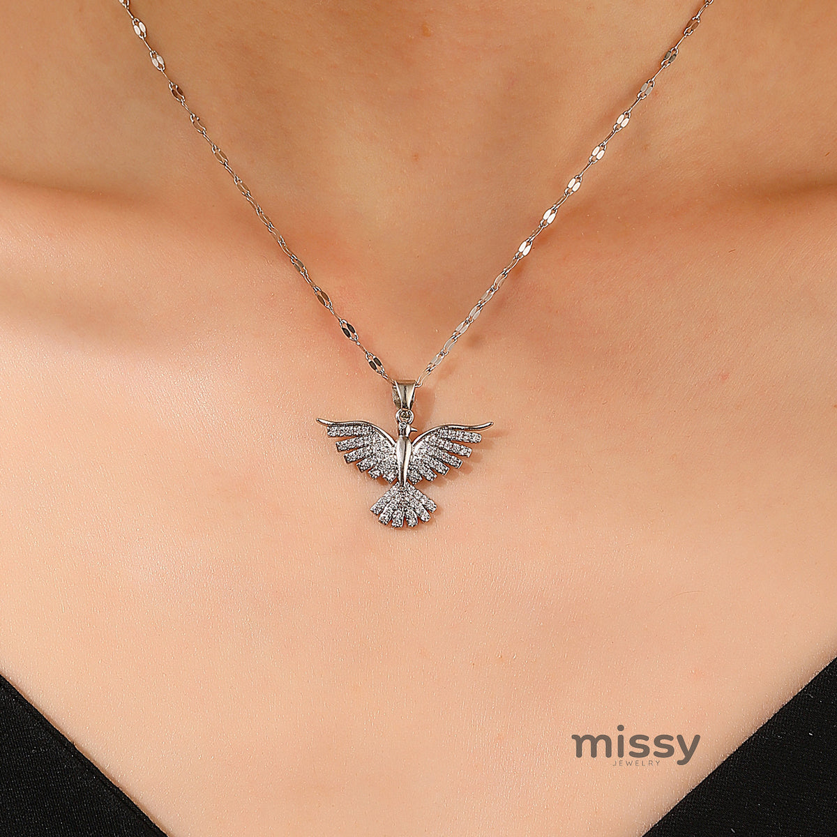 Hera Sparkling Phoenix Necklace [YOUSC66B]