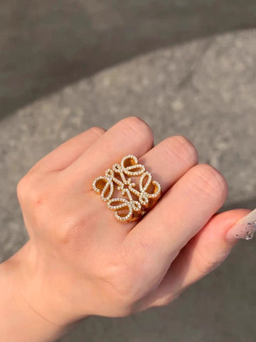 Hollow Square Diamond-Encrusted Ring [OBVMUV2G]
