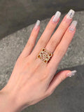 Hollow Square Diamond-Encrusted Ring [RVG1J4RQ]